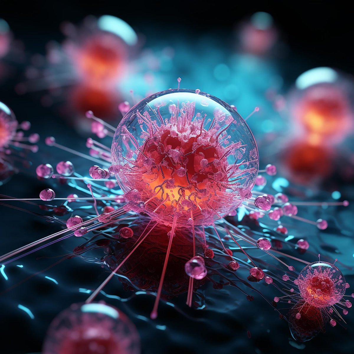 Macro shot of exosomes