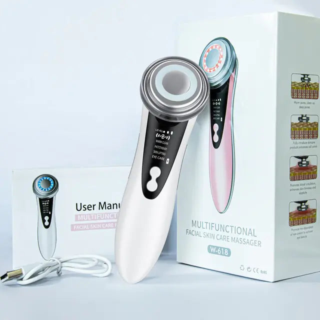 7-in-1 Anti-Aging Facial Massager – ultrasonic skincare tool for radiant firm skin