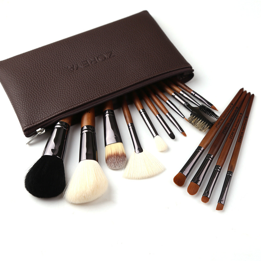 Walnut Handle Makeup Brushes - Beauty Unstoppable Makeup Brush Set