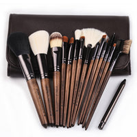Walnut Handle Makeup Brushes - Beauty Unstoppable Makeup Brush Set