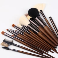 Walnut Handle Makeup Brushes - Beauty Unstoppable Makeup Brush Set