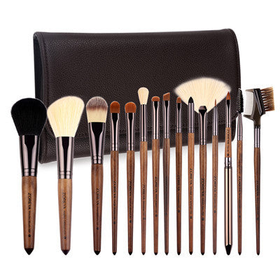 Walnut Handle Makeup Brushes - Beauty Unstoppable Makeup Brush Set