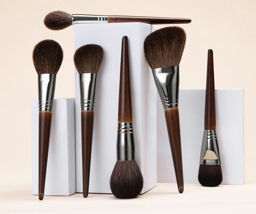 Handcrafted Solid Wood Handle Wool Makeup Brushes – Artistry in Every Sweep - Beauty Unstoppable Makeup Brush Set