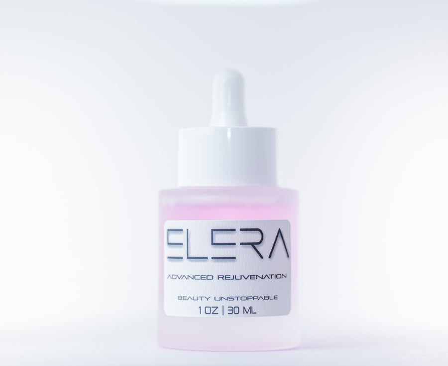 Elera skincare dropper bottle on a white background