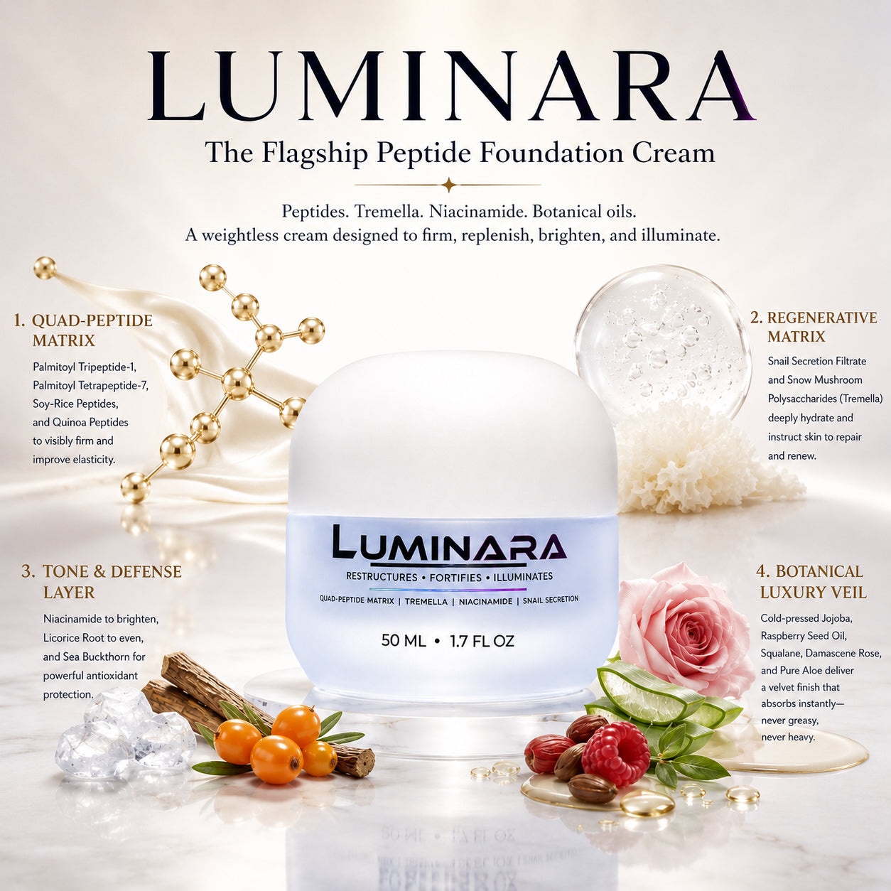 LUMINARA | The Flagship Peptide Foundation Cream — view 4