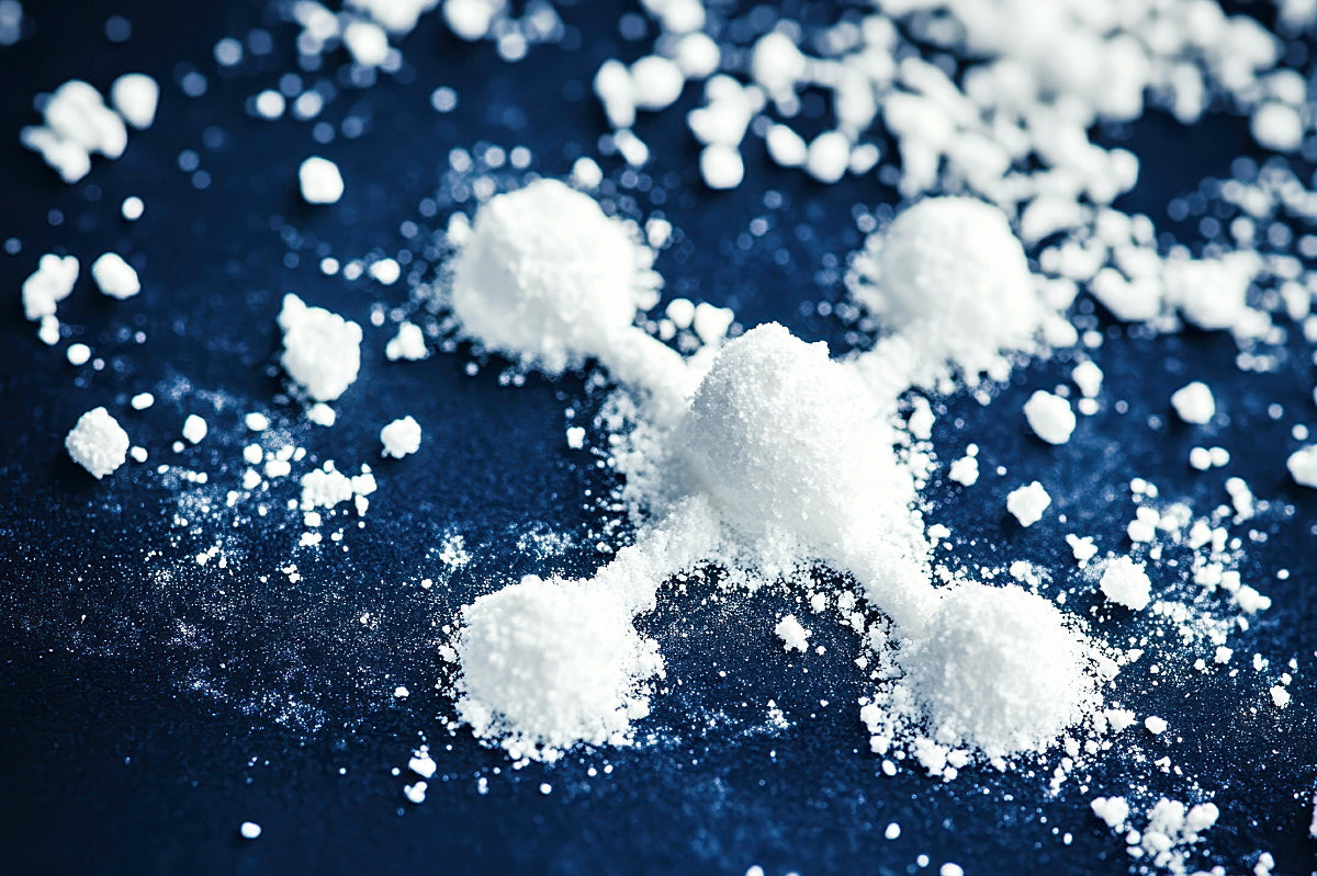 MSM White powder on a dark blue background