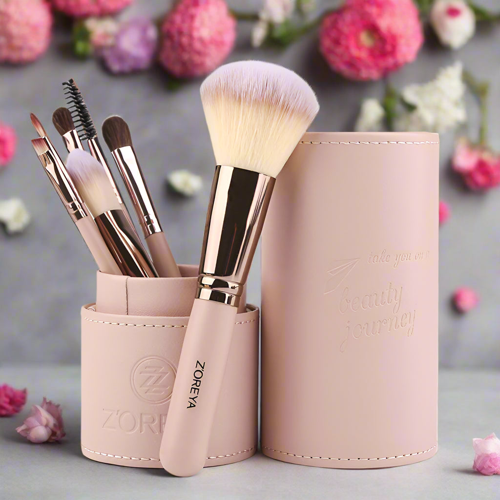 Zoreya 7-Piece Makeup Brush Set – Your Daily Glow’s Stunning Sidekick - Beauty Unstoppable Makeup Brush Set